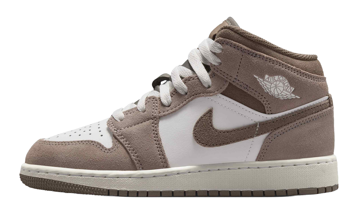 Air Jordan 1 Mid GS "Enigma Stone / Summit White / Olive Grey" DQ8423 003
