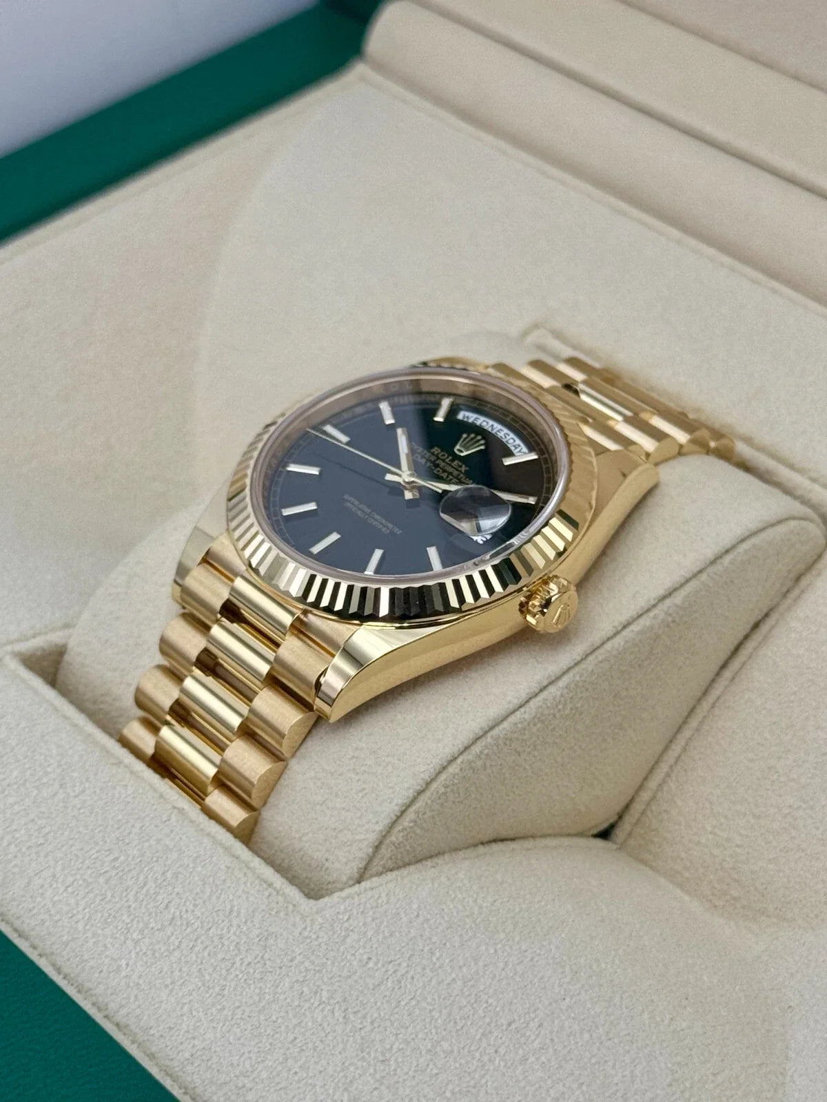 NEW 2025 Rolex Day-Date 40mm 228238 Yellow Gold Black Dial