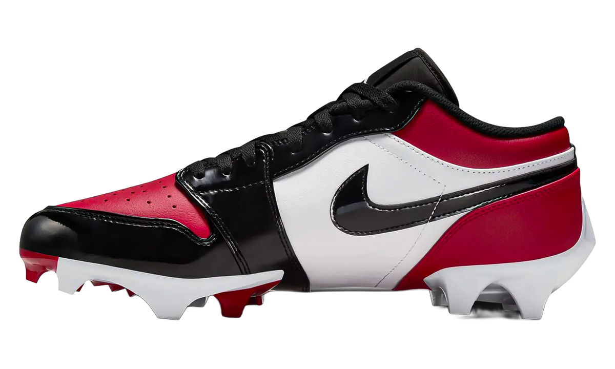 Air Jordan 1 Low TD Cleat Patent "Bred Toe" FJ6245 601